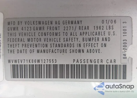 2006 Volkswagen Gti 2-Door из США, поврежденный, VIN WVWEV71K86W127553